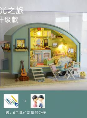 高档智趣屋diy屋时光模之旅手小工拼装木玩具建制筑型别墅生日礼