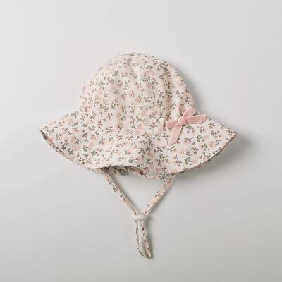 宝宝夏天帽子婴儿帽子6到12个月春夏韩版新款女童遮阳帽透气棉布