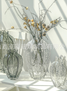 样板间办公室工艺品原色玻璃花瓶