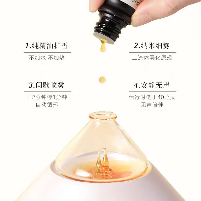 充电无水纯精油香薰机香氛机冷香仪家用卧室专用助眠扩香散香薰器