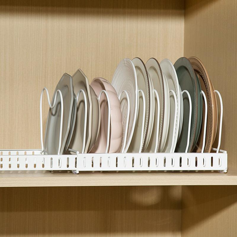 高端橱柜厨房置物架可伸缩放碗盘子锅具锅盖架子收纳架台面碗碟架