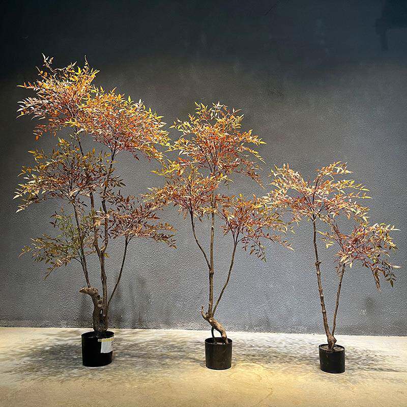 仿真南天竹植物假绿植装饰仿真树客厅落地盆栽仿生绿植摆件