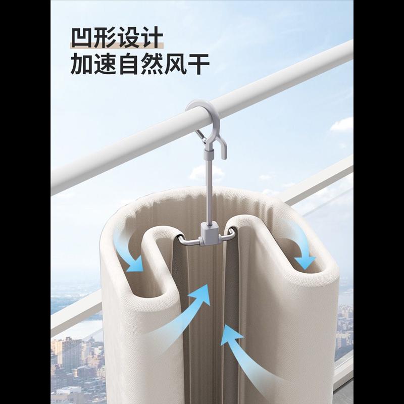 新品晒被子神器多功能晾衣架阳台加粗衣架螺旋床单宿舍被套专用挂
