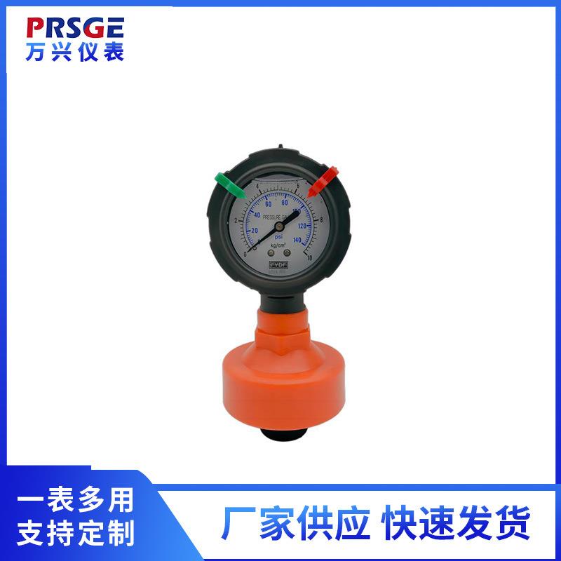 厂家供应UPVC防腐隔膜压力表PP充油式铁氟龙压力表双面隔膜