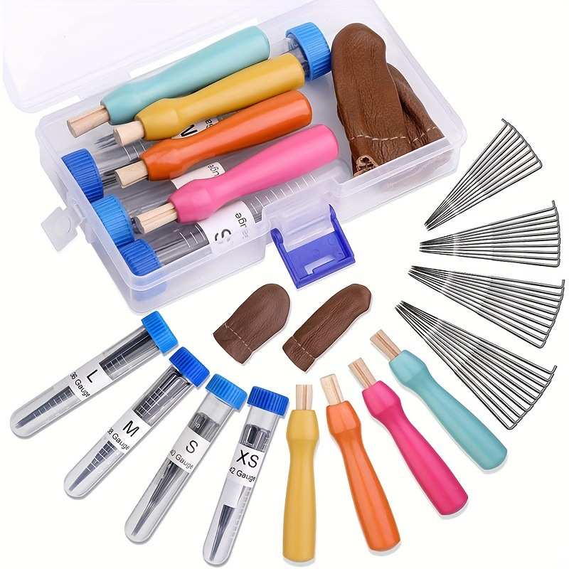 热销木戳多规格戳针指套组合diy羊毛毡戳戳乐工具套装易毡化