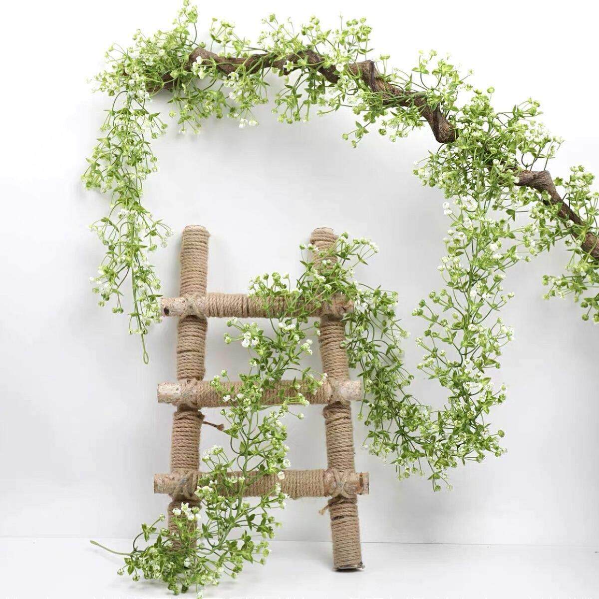 花藤绿叶装饰模拟Gypsophila藤植物藤塑料藤缠绕在天花板假花叶