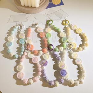 网红ins珠珠挂链短款手绳耳机套通用手机壳钥匙扣ccd相机手机挂绳