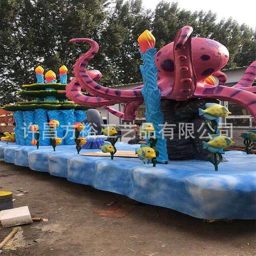 卡通花车玻璃钢巡游动物海洋主题大型景区花海洋巡游