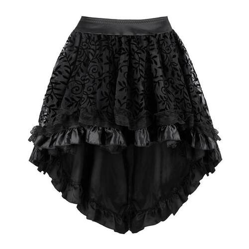 B 44304 Flocked Elastic Midi Skirt 植绒松紧半身裙