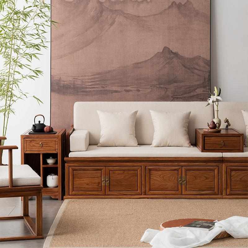 新中式实木罗汉床沙发老榆木床榻储物箱体罗汉塌简约明式