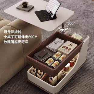 可创移动茶几小户推车边几升边几降实木客厅边柜小型家意用茶桌多
