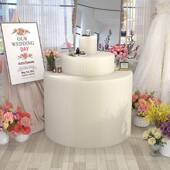 中纸质圆柱岛展高台展示架商场精品陈列摆台低架落51地可折叠展示