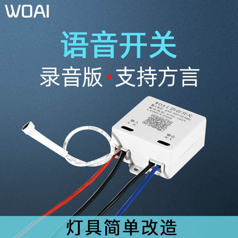 语音智能开关方言版声控灯识别无线遥控控制自定义录音控制器模块