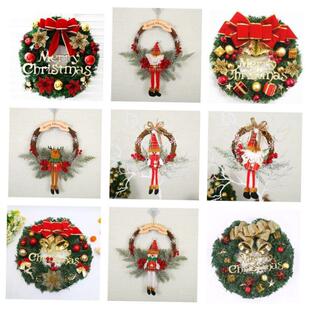 Christmas decorations wreaths and wreaths and stripes