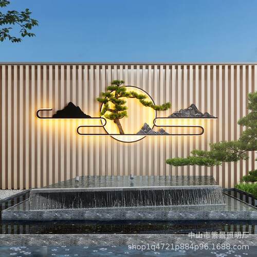 子户外院壁灯无品牌/新中式别花园背景墙灯影阳壁墙景观墙墅装饰