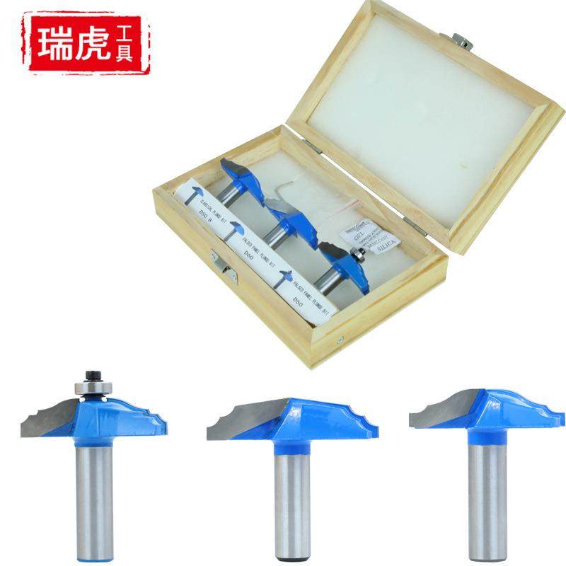 木盒装门板刀3PC修边机雕刻机线槽开槽刀硬质合金12.7mm1/4铣刀