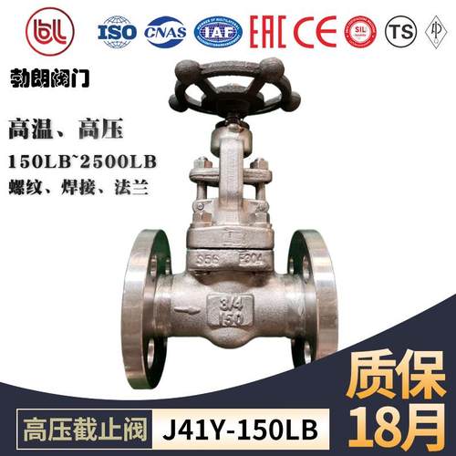 J41Y/H锻钢法兰截止阀材质F304不锈钢耐高温高压150LB~2500LB