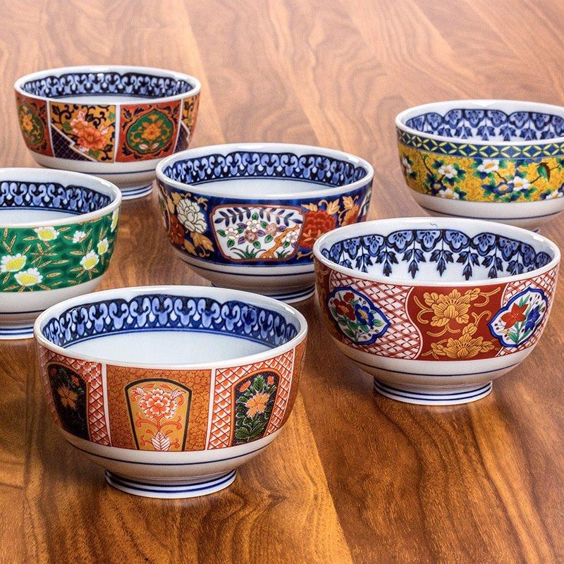 古伊万里宫廷风染锦牡丹陶瓷餐具家用小碗面碗汤钵碗