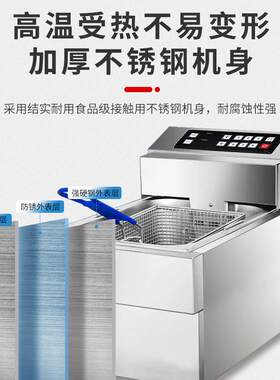 商用脑版油炸机930/炸9电0FWD4电炉双缸油炸锅炸鸡店炸锅油炸炉炸