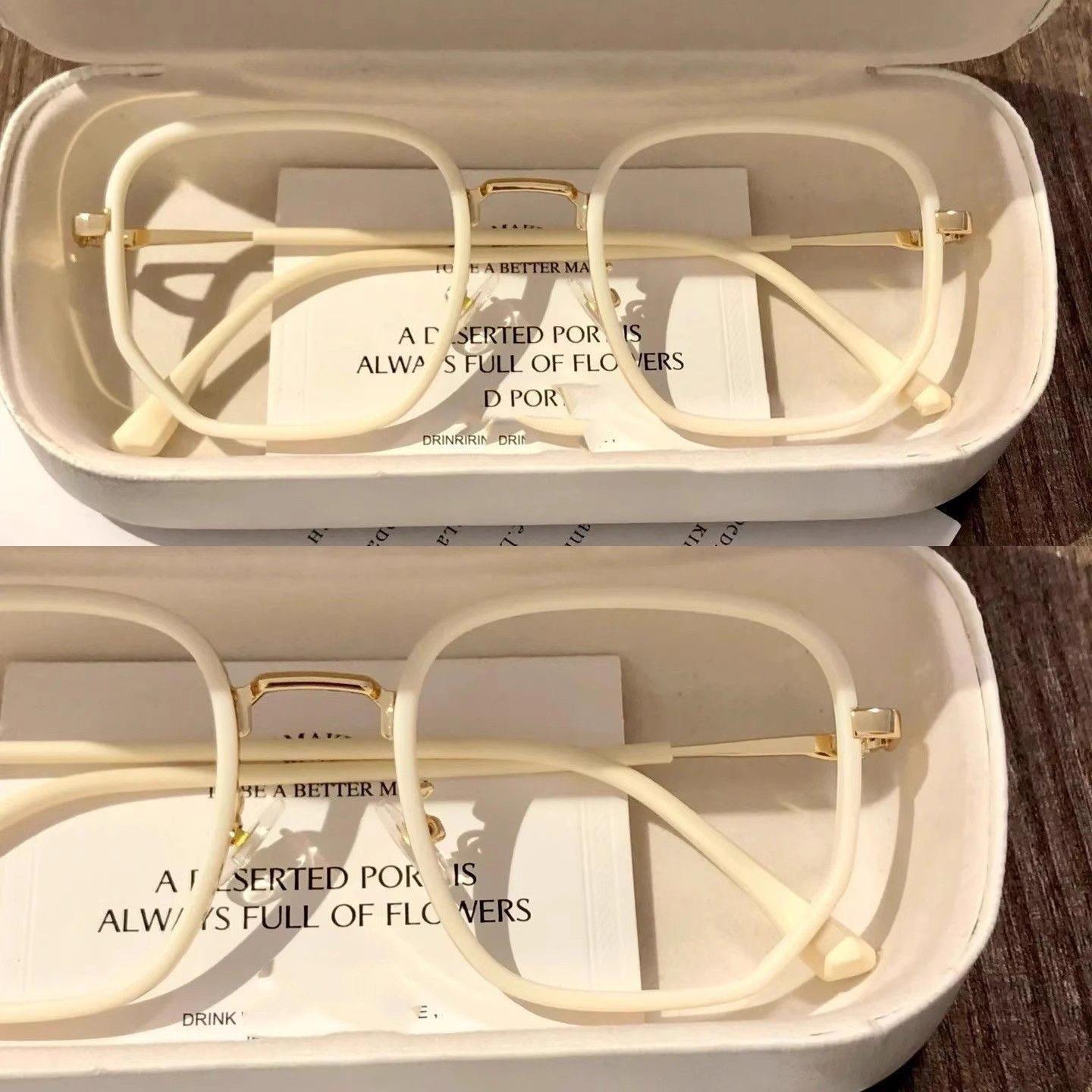 新款韩版不规则框显脸小素颜神器眼镜女防蓝光网红款眼镜粉色镜框