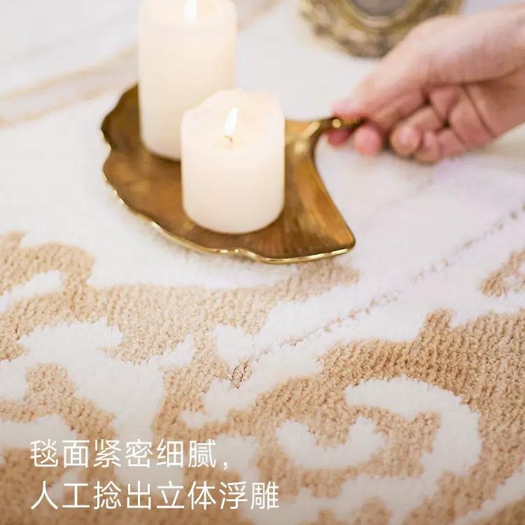 卧室圆形地毯法式简约客厅茶几床边地垫梳妆台地毯家用地垫