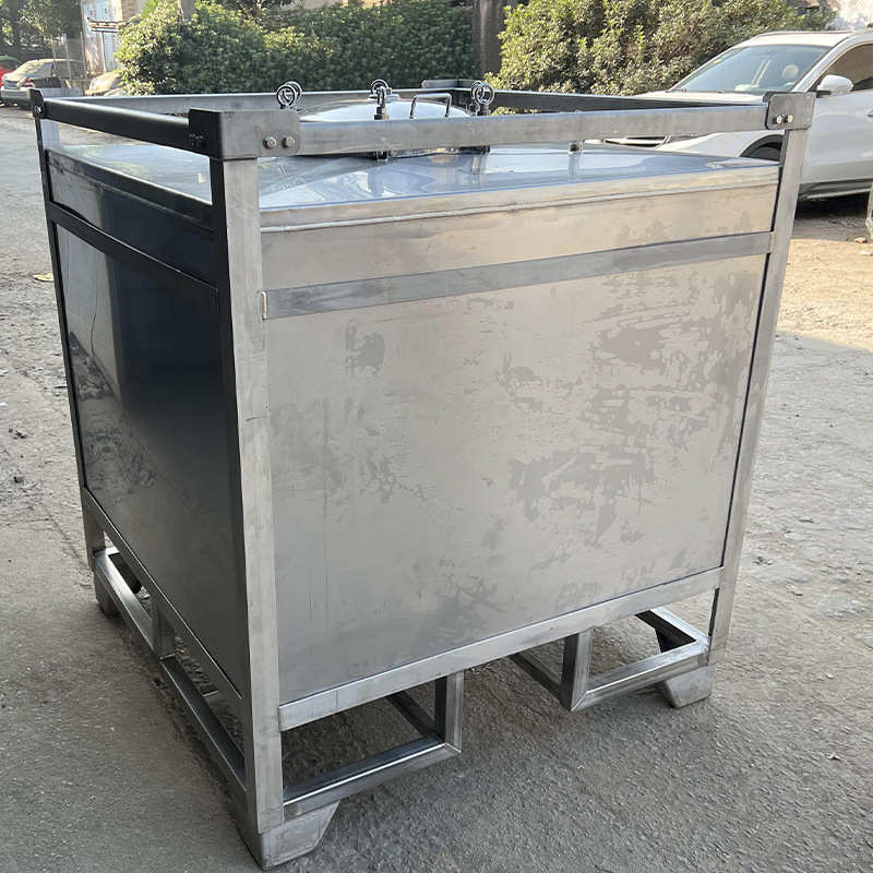 带框不锈钢方形吨桶全新化工桶1000升不锈钢储水罐柴油桶大号水箱