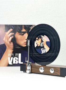 新款覆古黑胶唱片机现代轻奢立式留声机模型摆件客厅样板间装饰品