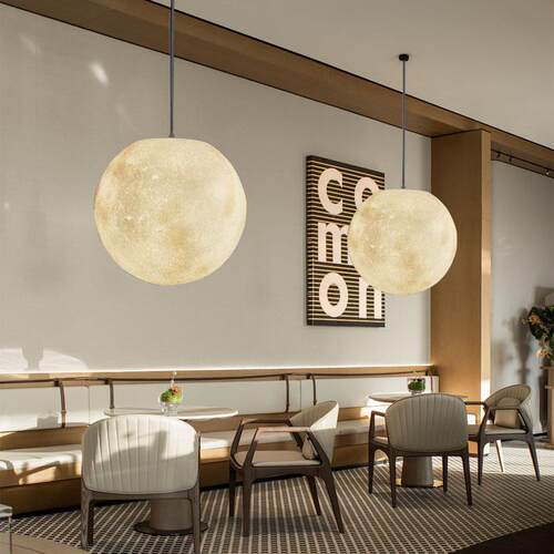 月欧球灯红吊创意圆球灯星球灯服装店铺橱窗816灯北网餐厅球形月