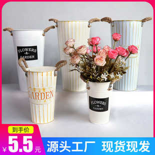醒花桶花盆插花花器花筒家用养花花桶 厂家批发花店鲜花铁皮桶