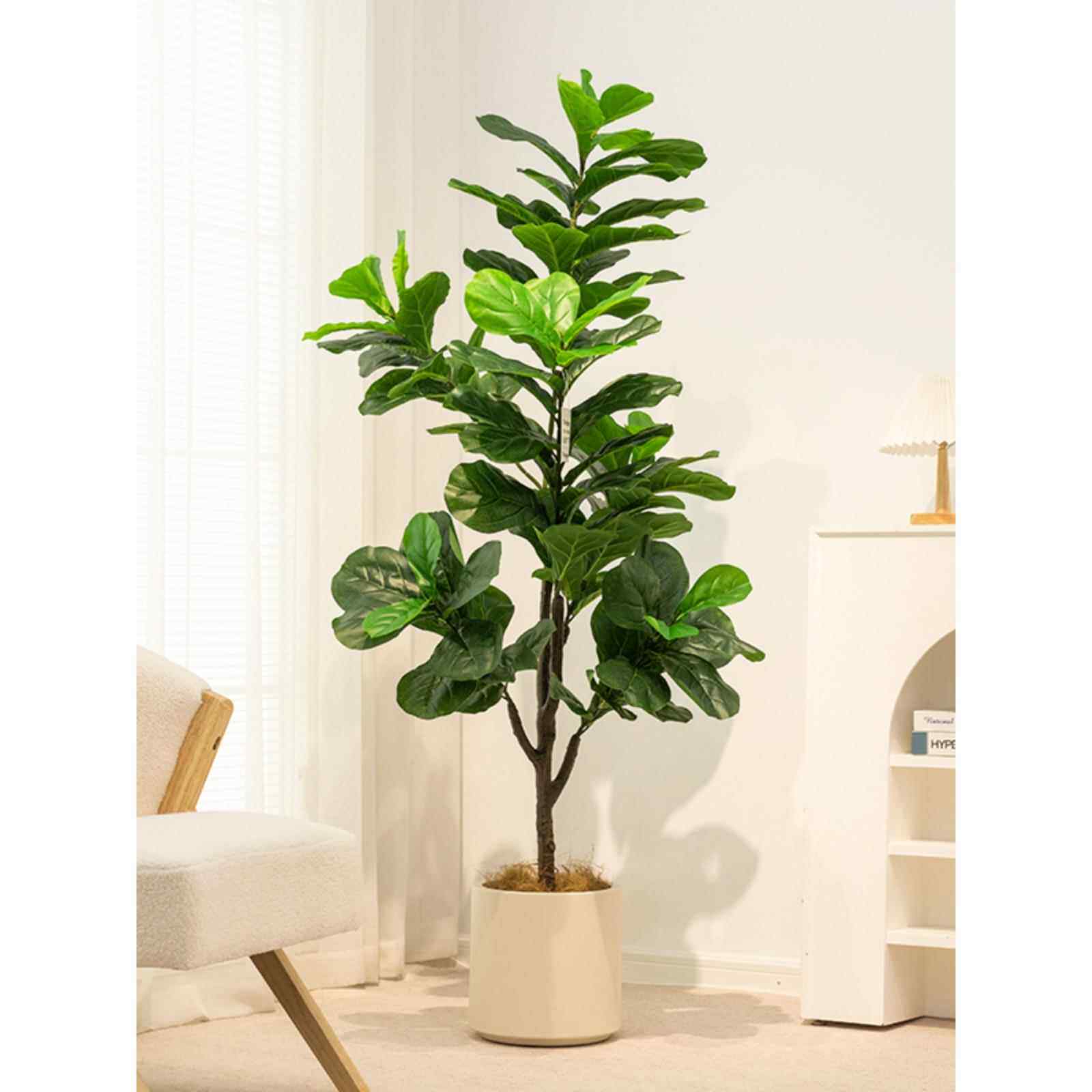 无花果绿色植物人造盆栽客厅装饰大型假植物饰品彷生绿色植物假花