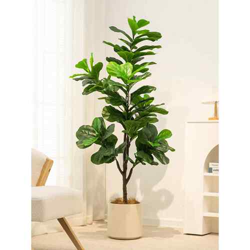 无花果绿色植物人造盆栽客厅装饰大型假植物饰品彷生绿色植物假花