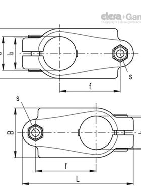 Elesa Ganter伊莉莎冈特 TCC-CR-VD 双向连接夹 高科技聚合体夹头