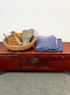 民俗老物件榆木炕柜收纳柜炕桌针线用品农村传统收藏纪念品摆件