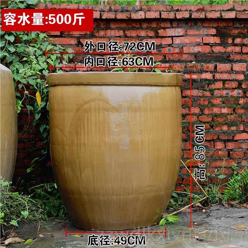 新款睡莲盆缸陶瓷水缸缸老式户外阳台鱼养盆荷花盆缸陶莲瓷花盆碗