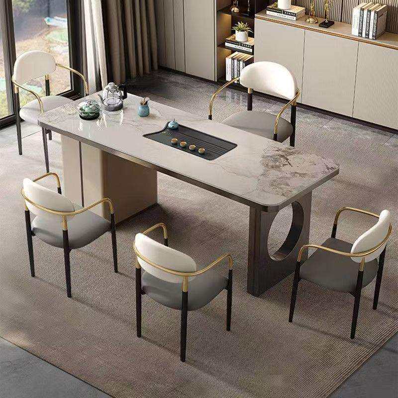 茶艺岩板家用高品质桌椅组合简约客厅多功能全自动上水二合一