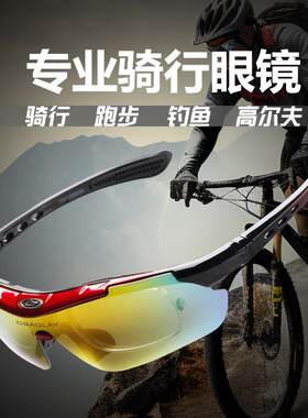 欧宝来防风沙偏光护目风镜骑行眼镜 近视夜视户外运动眼镜套装871