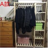 包邮 架架组合质衣橱木衣帽架衣柜 简易落地木挂衣换松鞋 高档实木