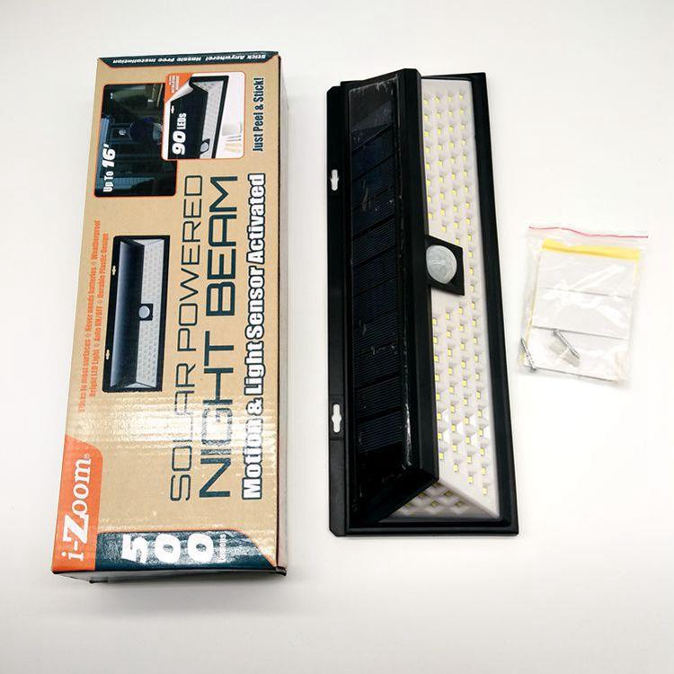 90led新款太阳能路灯户外庭院墙壁灯人体感应灯户外防雨