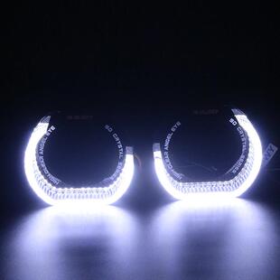 幻彩led透镜日行灯大灯升级改装 白黄光 3寸LED天使眼白光 SANVI