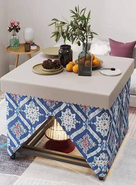 火桌子家烤用厅客可折叠烤架火冬季取暖桌铁制多功能餐桌饭W2356