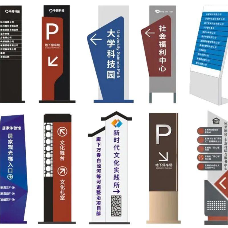 户外导视牌立式停车场指示牌立牌指引广告标识导向牌村牌夜视商用