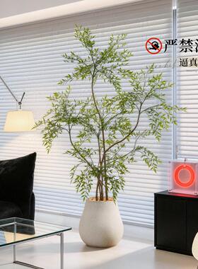 高级感仿真南天竹植物盆栽室内客厅装饰摆件家居落地轻奢仿生绿植