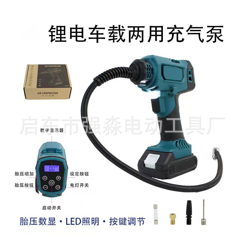 跨境热车款锂电气泵车载充气泵多能汽轮PQY充胎打气泵功便携打气