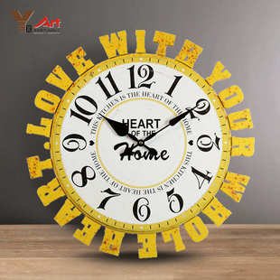 热卖 饰时钟批发 产品罗马齿轮字母挂钟复古创意钟表家居装