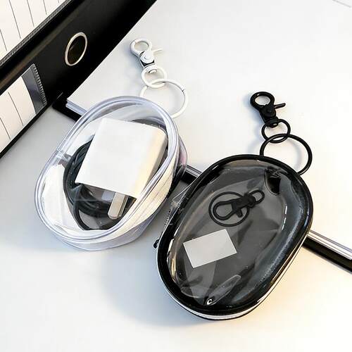 Transparent and compact storage bag for data cables, earphon