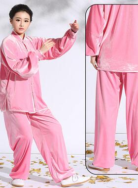 高档老雅鑫龙拳加厚极服金绒陈家沟男女太冬款进口南韩丝绒中年武