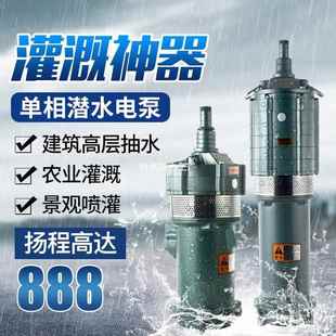 潜水泵220V高泵扬程34658高压水井农用灌溉家用单相80V1寸23寸深