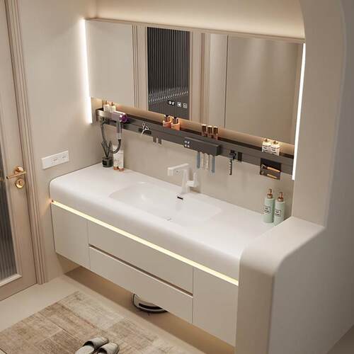 化妆室2025新款浴室柜组合可丽耐一体陶瓷洗手脸盆厕所洗漱台定制