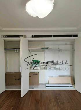 金属衣帽间推拉门定制折叠门衣柜门上下轨道阳台柜门橱柜门储藏室