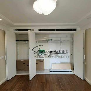 金属衣帽间推拉门定制折叠门衣柜门上下轨道阳台柜门橱柜门储藏室